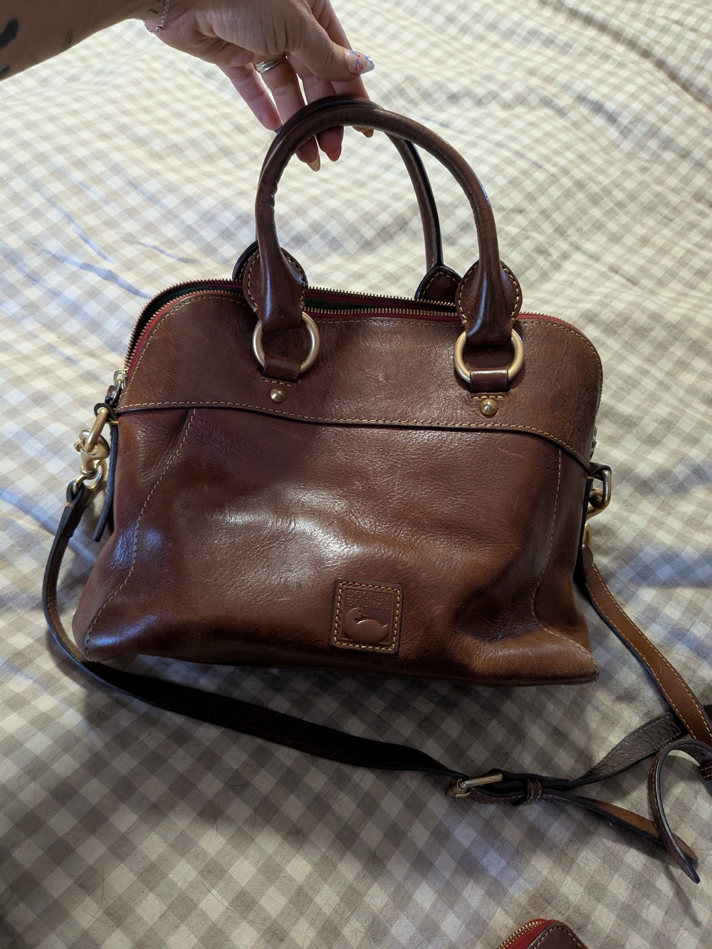 Dooney & Bourke Brown Leather Satchel Crossbody